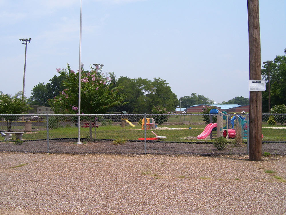 The fenced playground at Edwards Park.